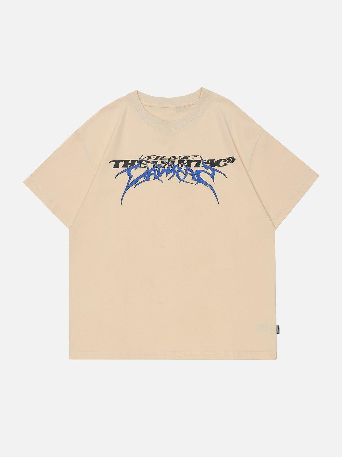 Sneakerland™ - Letter Print Solid Tee - tntwear1