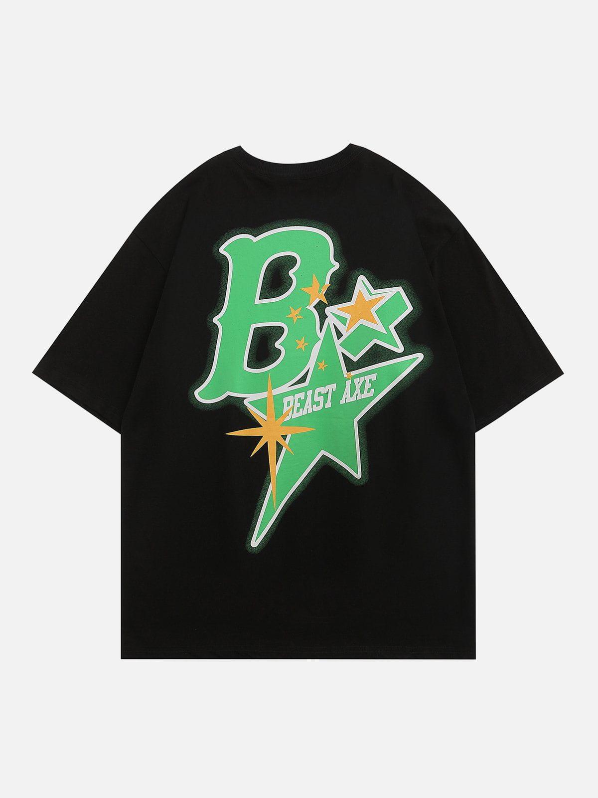 Sneakerland™ - Letter Star Clash Tee - tntwear1