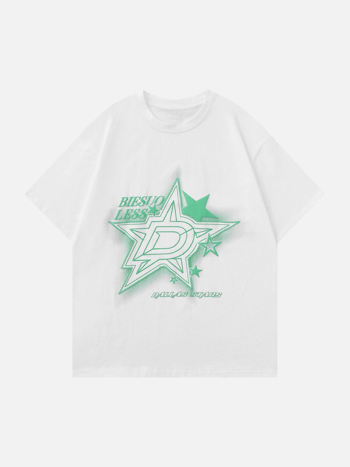 Sneakerland™ - Lettering Star Inkjet Tee - tntwear1