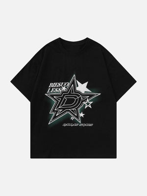 Sneakerland™ - Lettering Star Inkjet Tee - tntwear1