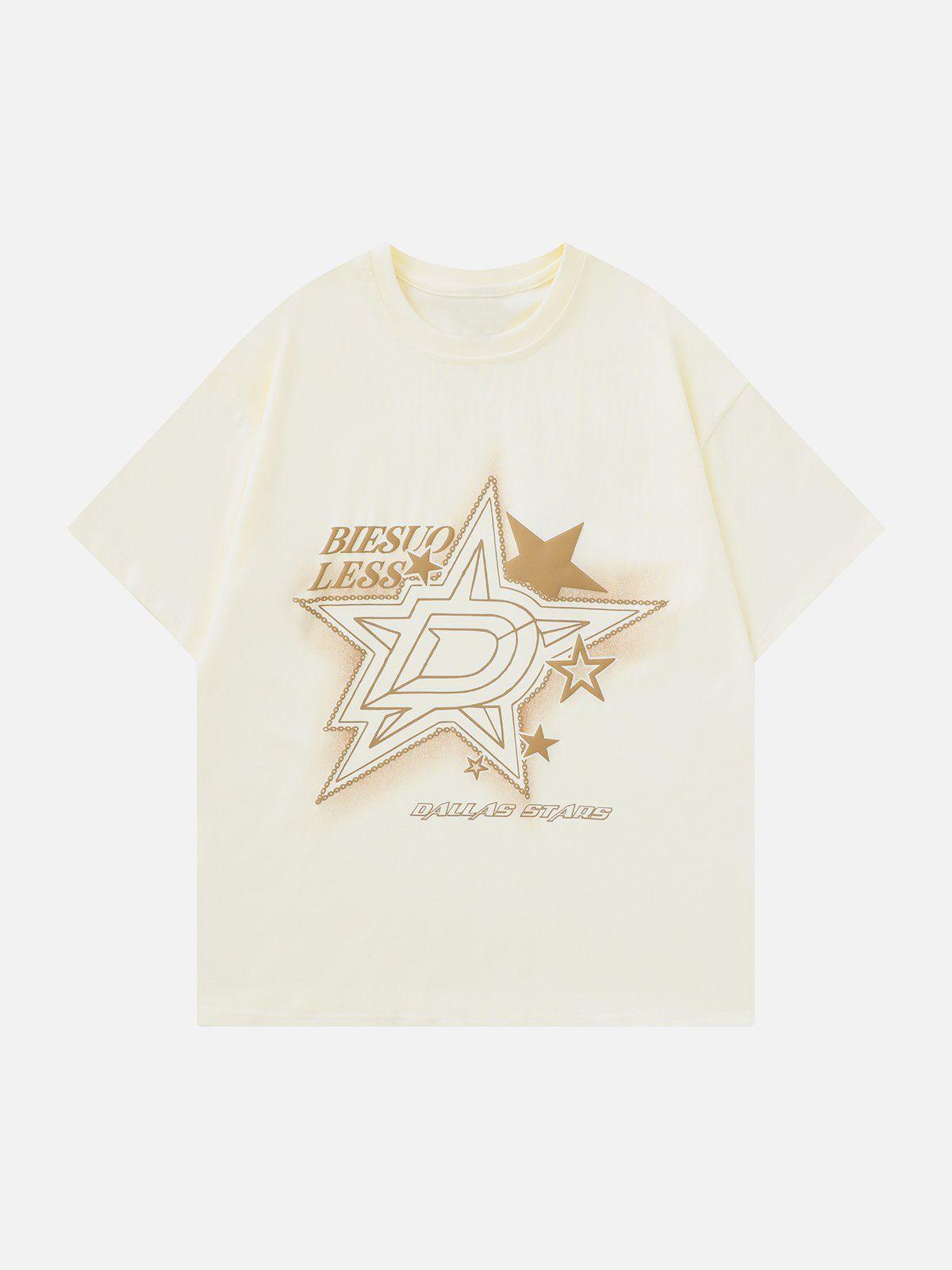 Sneakerland™ - Lettering Star Inkjet Tee - tntwear1