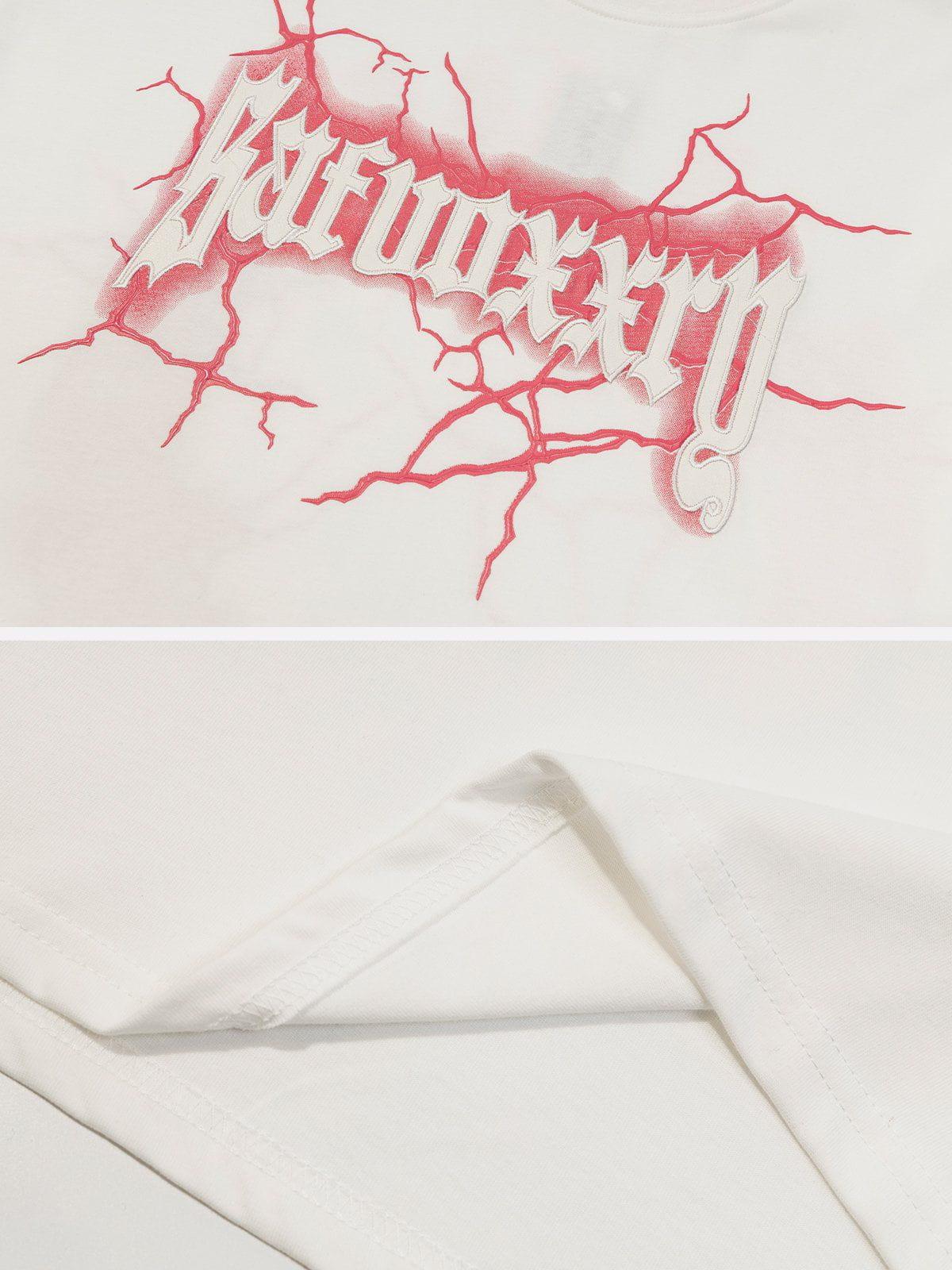 Sneakerland™ - Lightning Letter Print Tee - tntwear1