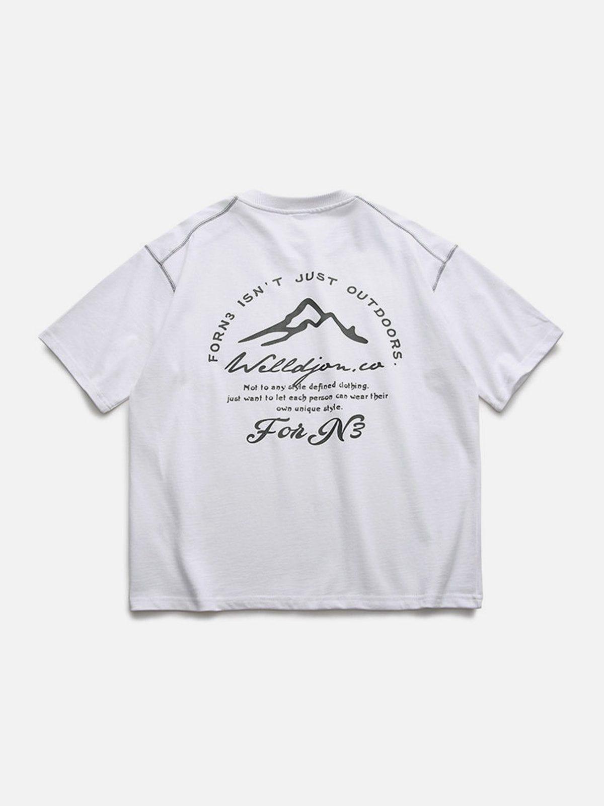 Sneakerland™ - Line Mountain Letter Print Tee - tntwear1