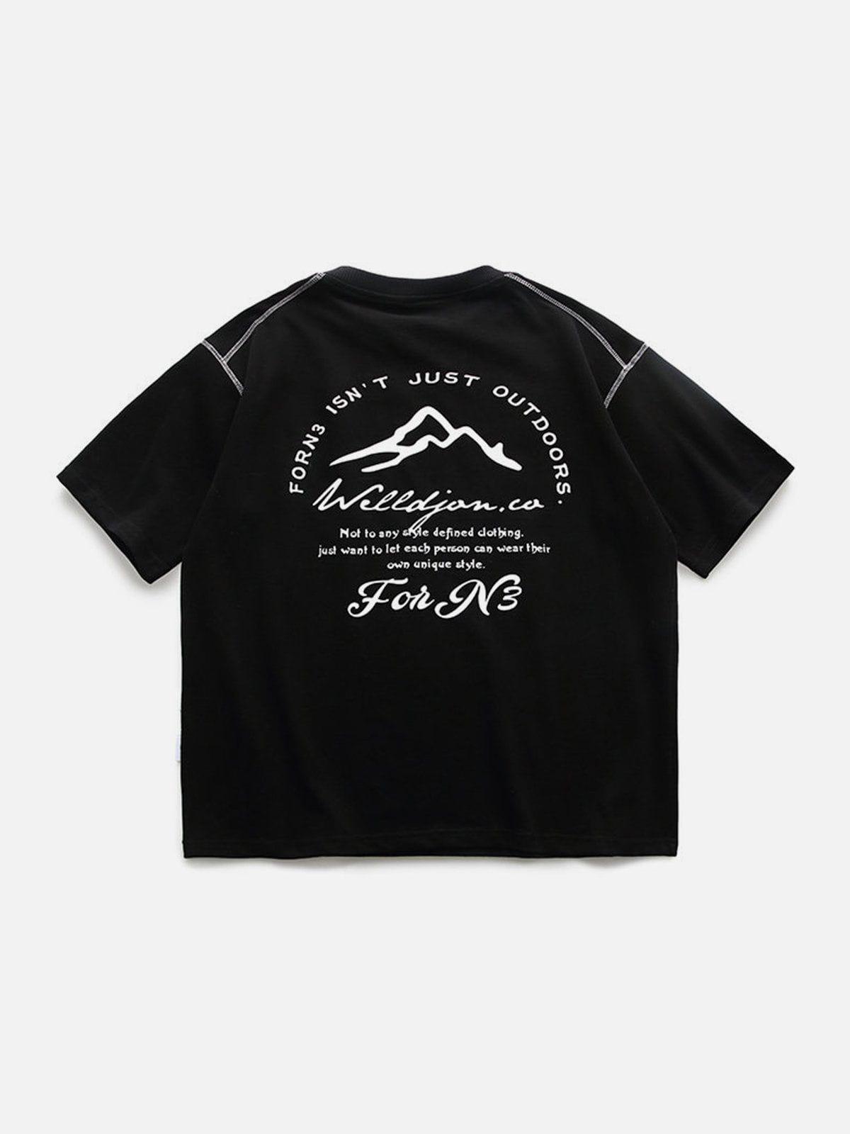 Sneakerland™ - Line Mountain Letter Print Tee - tntwear1