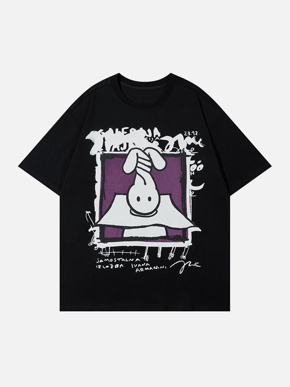 Sneakerland™ - Long Ears Rabbit Graphic Tee - tntwear1