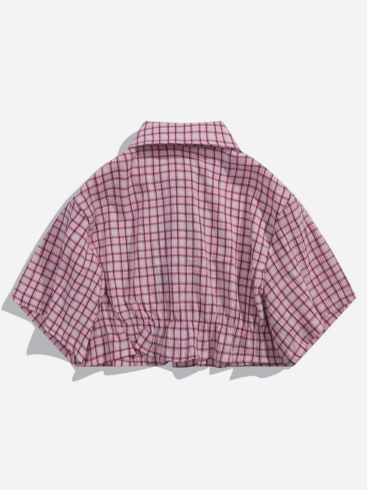 Sneakerland™ - Love Embroidered Plaid Tee - tntwear1