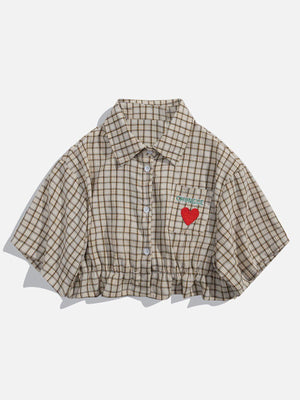 Sneakerland™ - Love Embroidered Plaid Tee - tntwear1