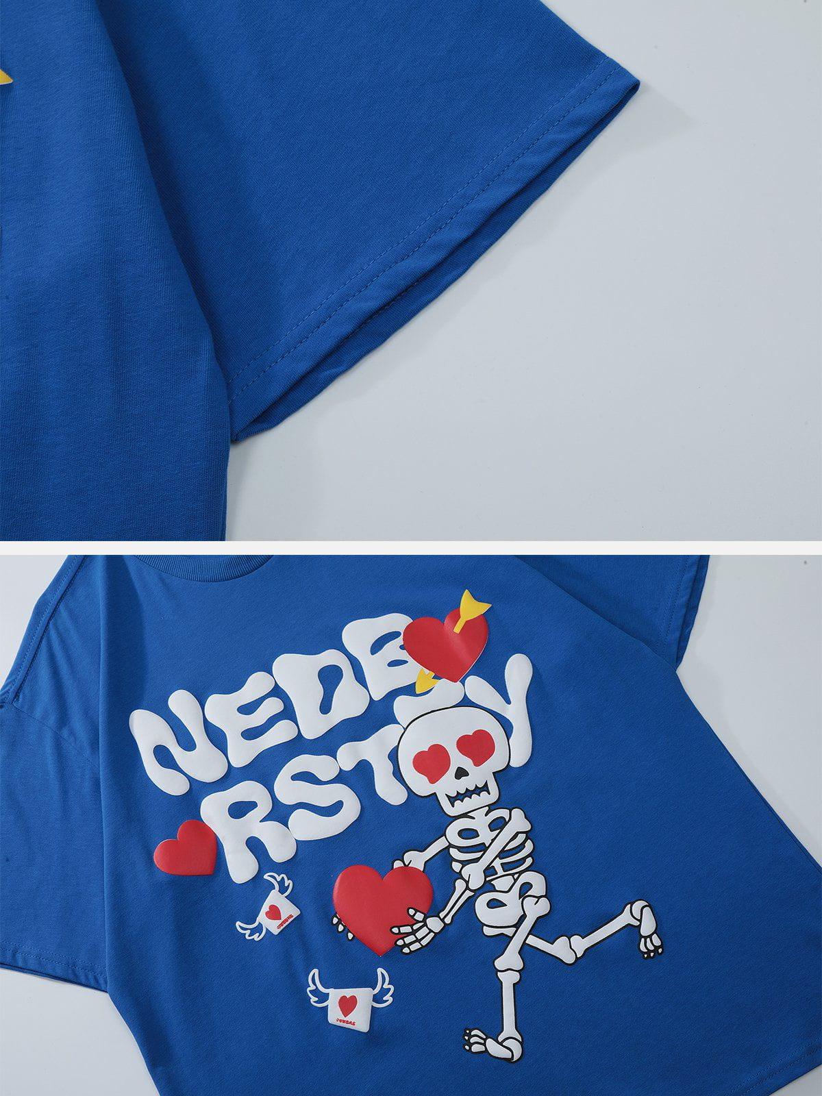 Sneakerland™ - Love Skeleton Graphic Tee - tntwear1