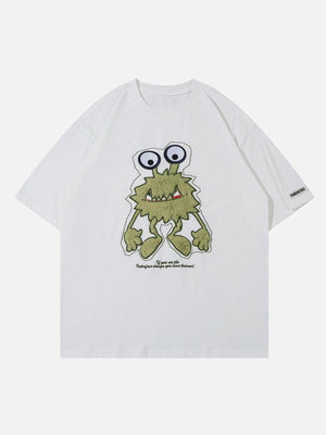 Sneakerland™ - Monster Embroidery Print Tee - tntwear1