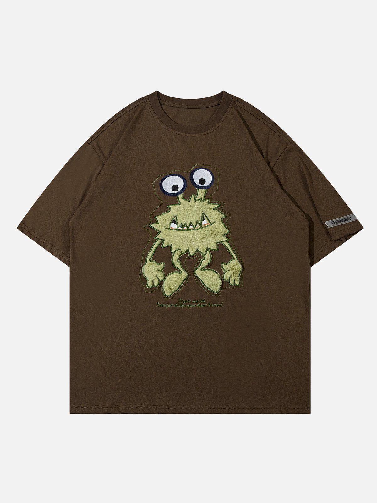 Sneakerland™ - Monster Embroidery Print Tee - tntwear1