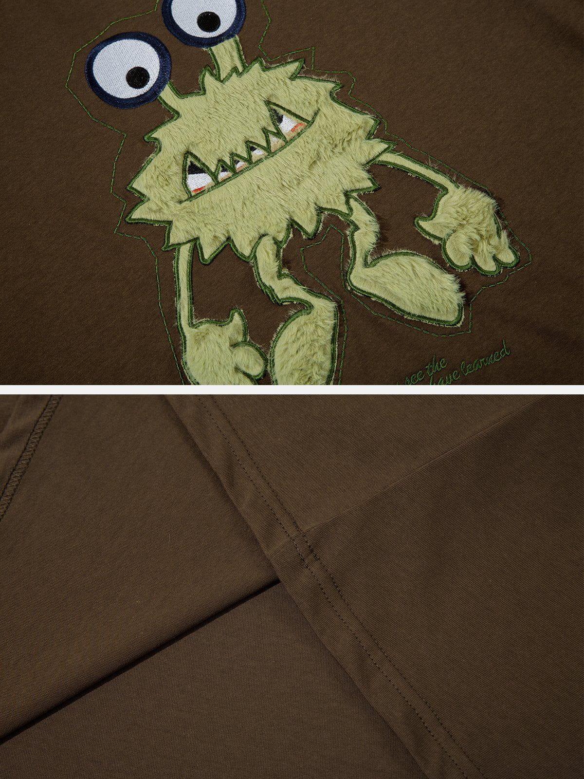 Sneakerland™ - Monster Embroidery Print Tee - tntwear1