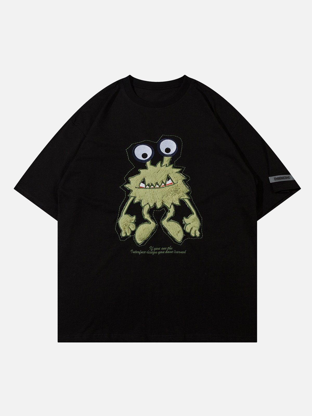 Sneakerland™ - Monster Embroidery Print Tee - tntwear1