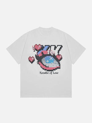 Sneakerland™ - Mosaic Pixel Heart Graphic Tee - tntwear1