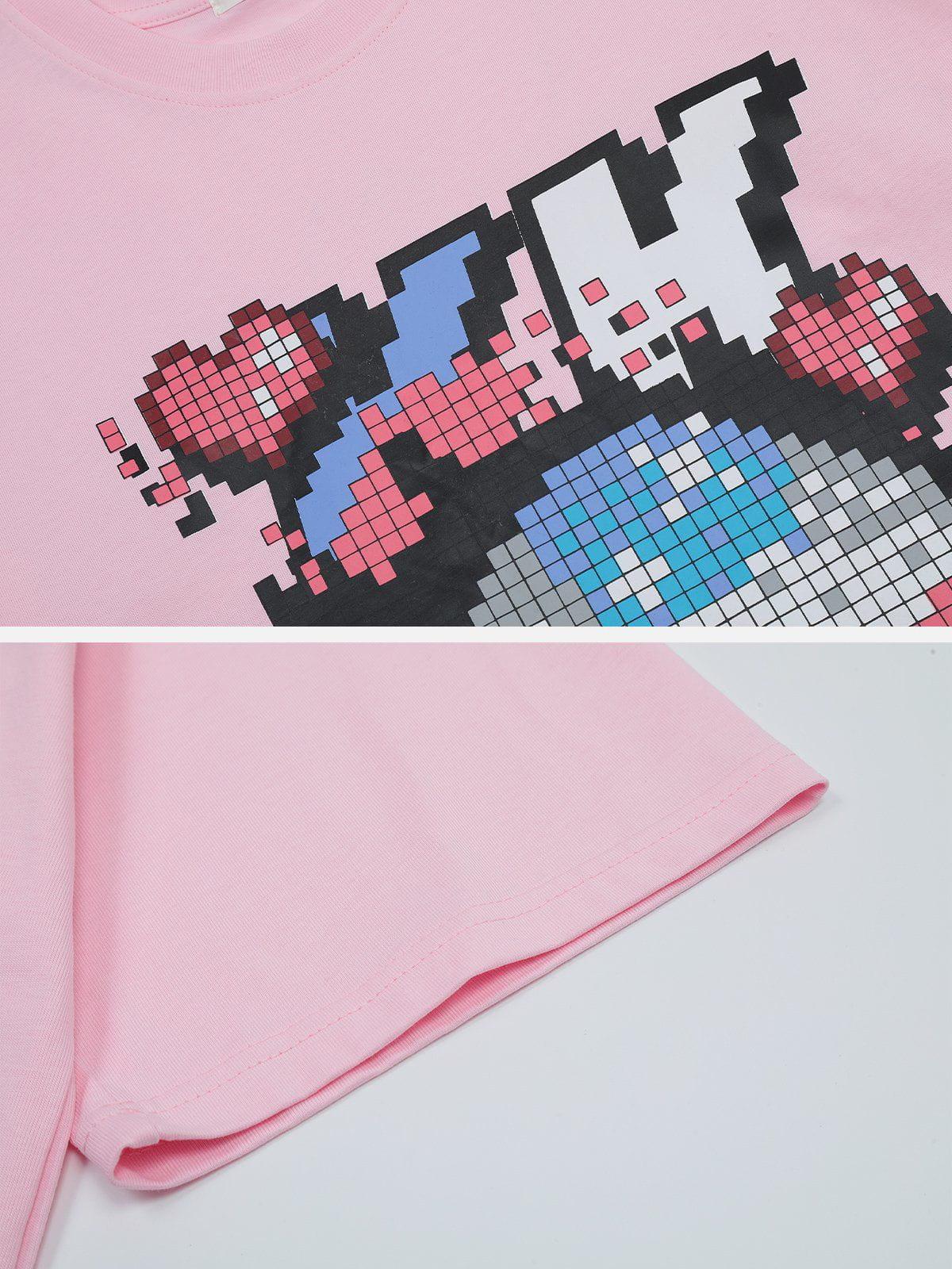 Sneakerland™ - Mosaic Pixel Heart Graphic Tee - tntwear1