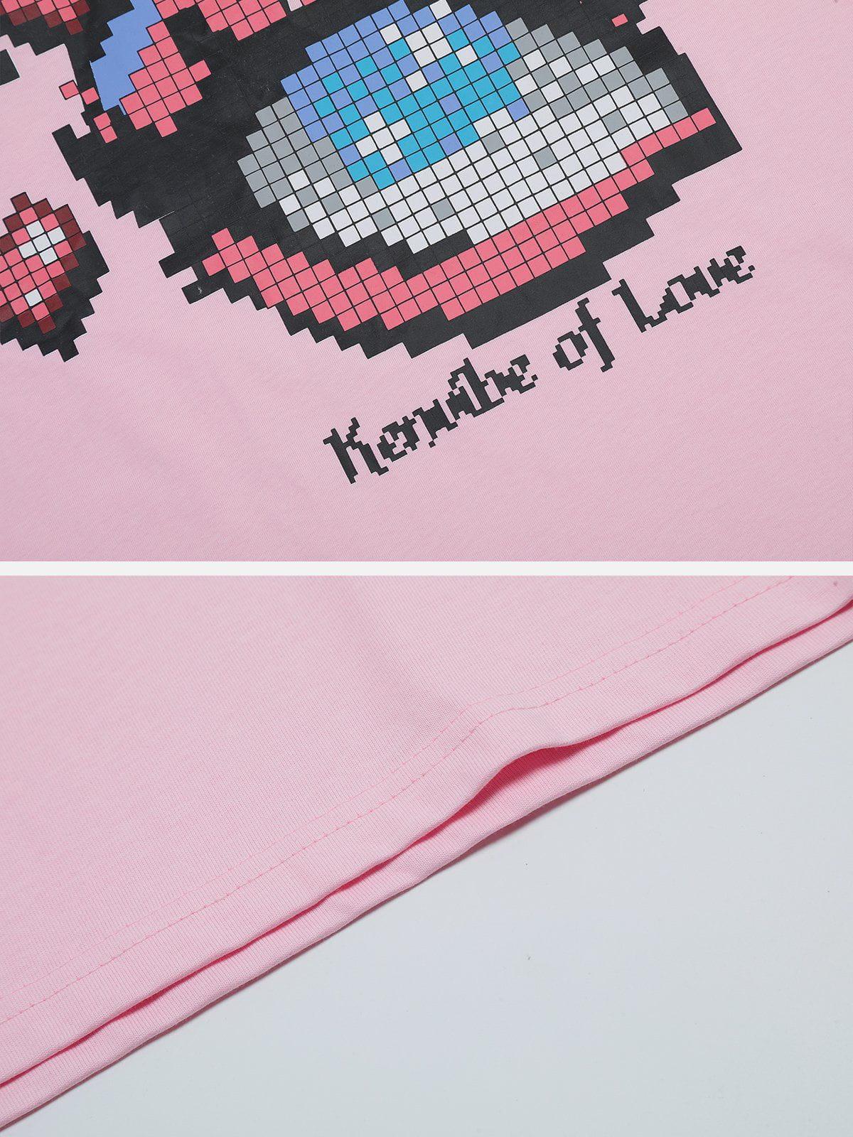 Sneakerland™ - Mosaic Pixel Heart Graphic Tee - tntwear1