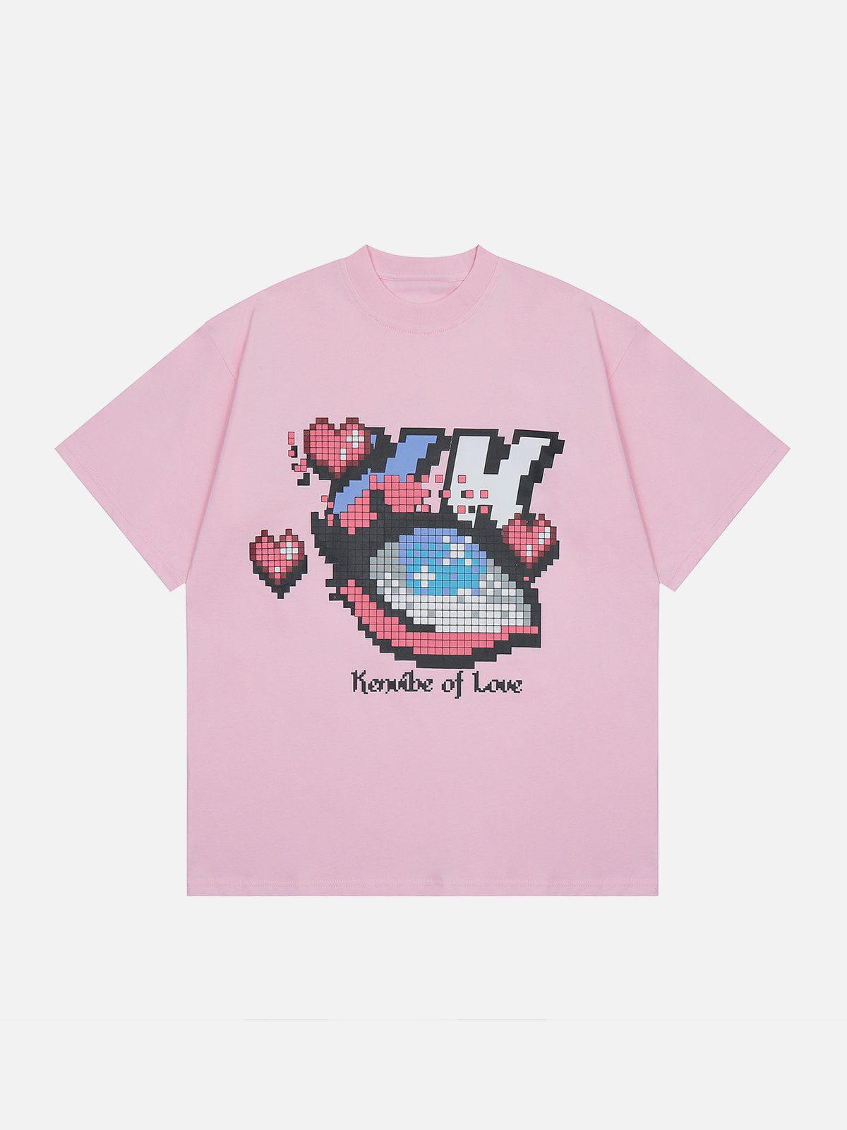 Sneakerland™ - Mosaic Pixel Heart Graphic Tee - tntwear1