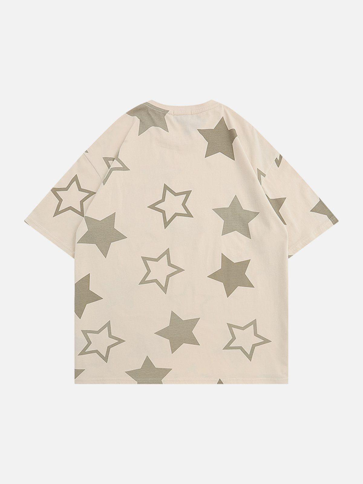 Sneakerland™ - Multi Star Letter Graphic Tee - tntwear1