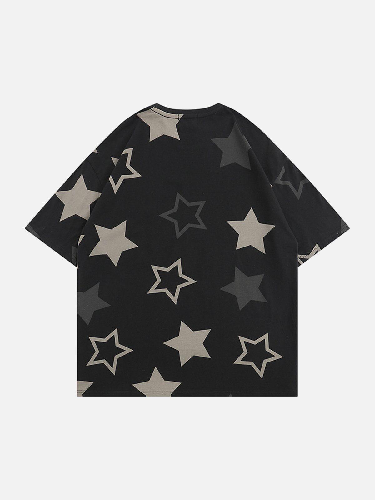 Sneakerland™ - Multi Star Letter Graphic Tee - tntwear1