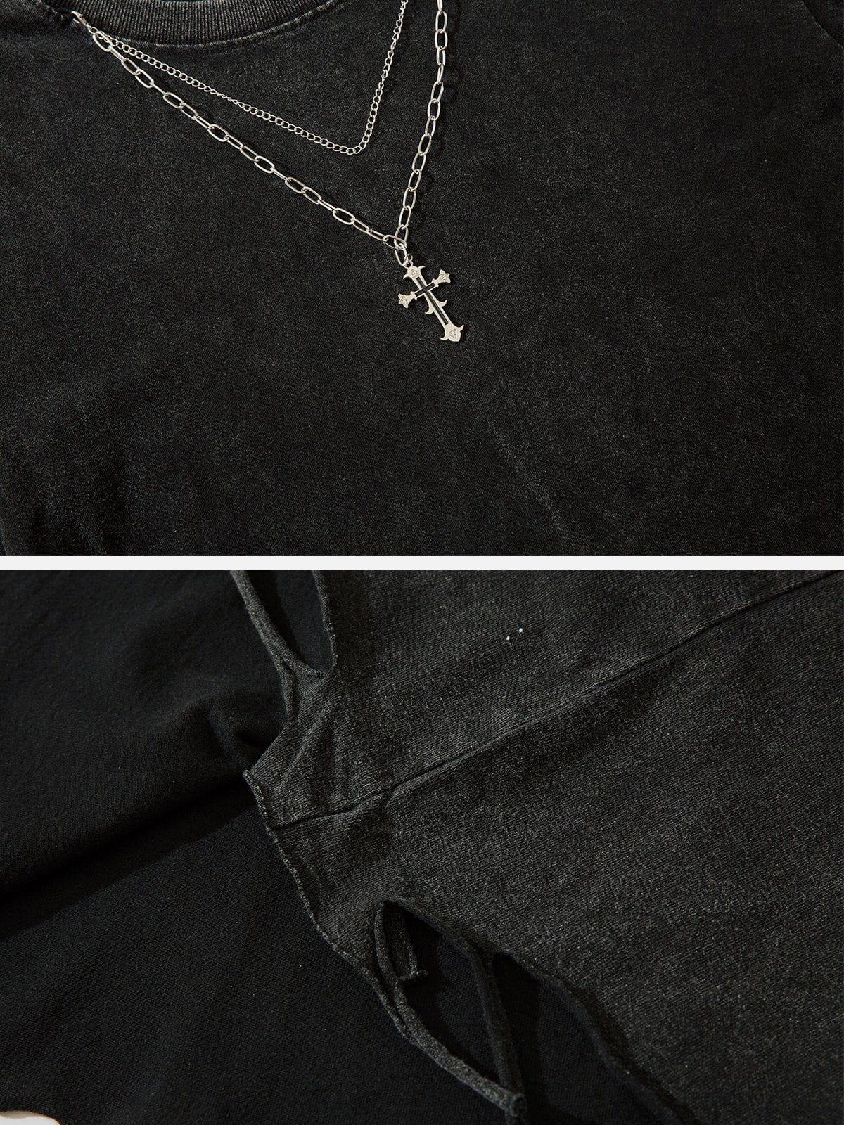 Sneakerland™ - Necklace Broken Holes Tee - tntwear1