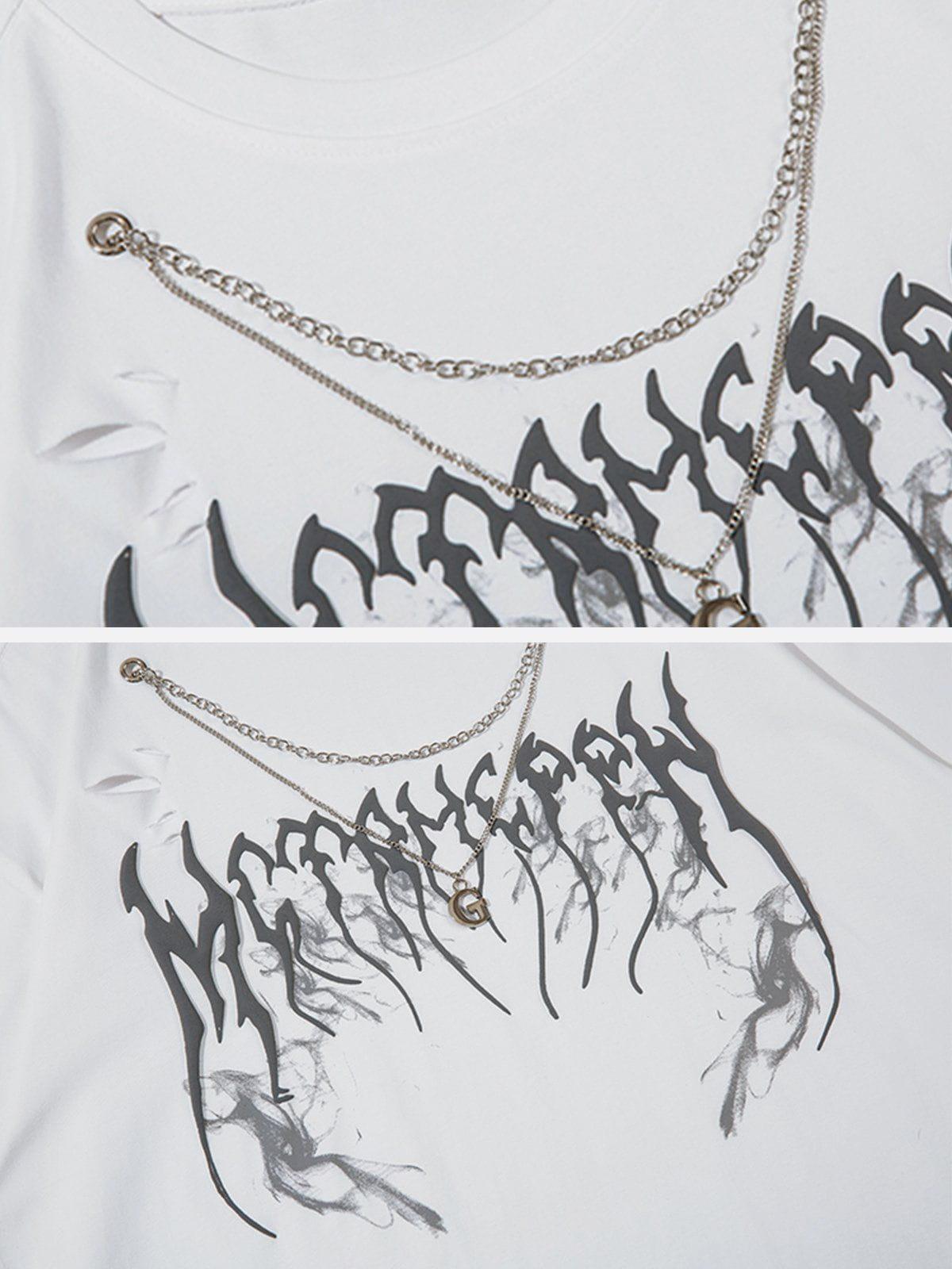 Sneakerland™ - Necklace Lightning Print Tee - tntwear1