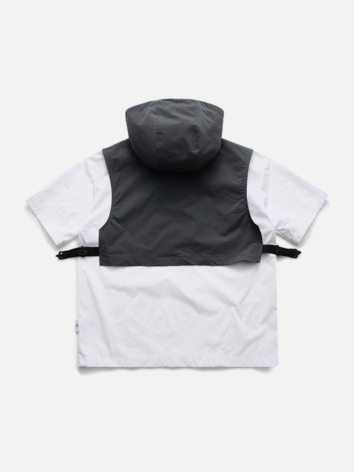 Sneakerland™ - Patchwork Vest Hooded Tee - tntwear1