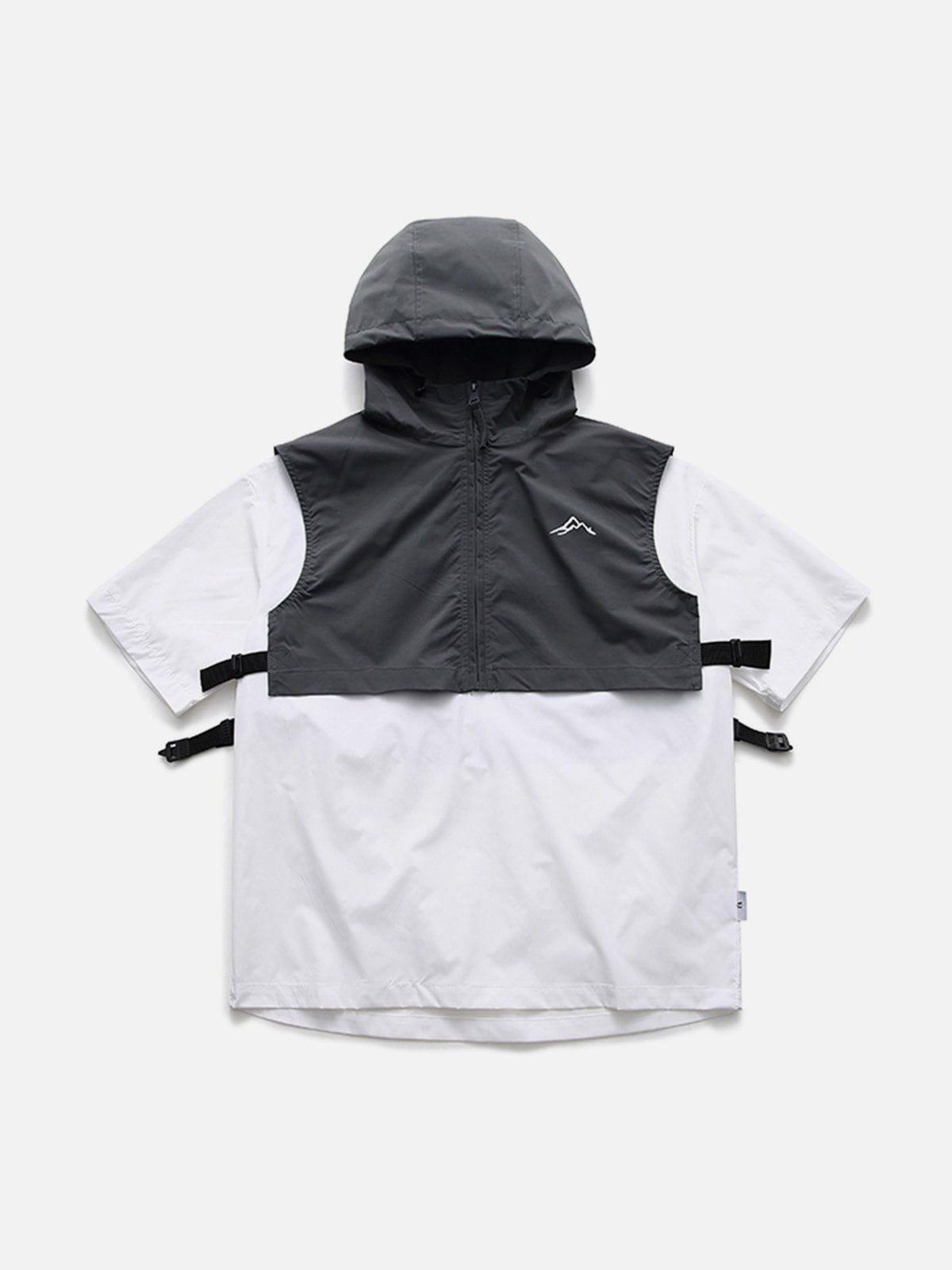 Sneakerland™ - Patchwork Vest Hooded Tee - tntwear1