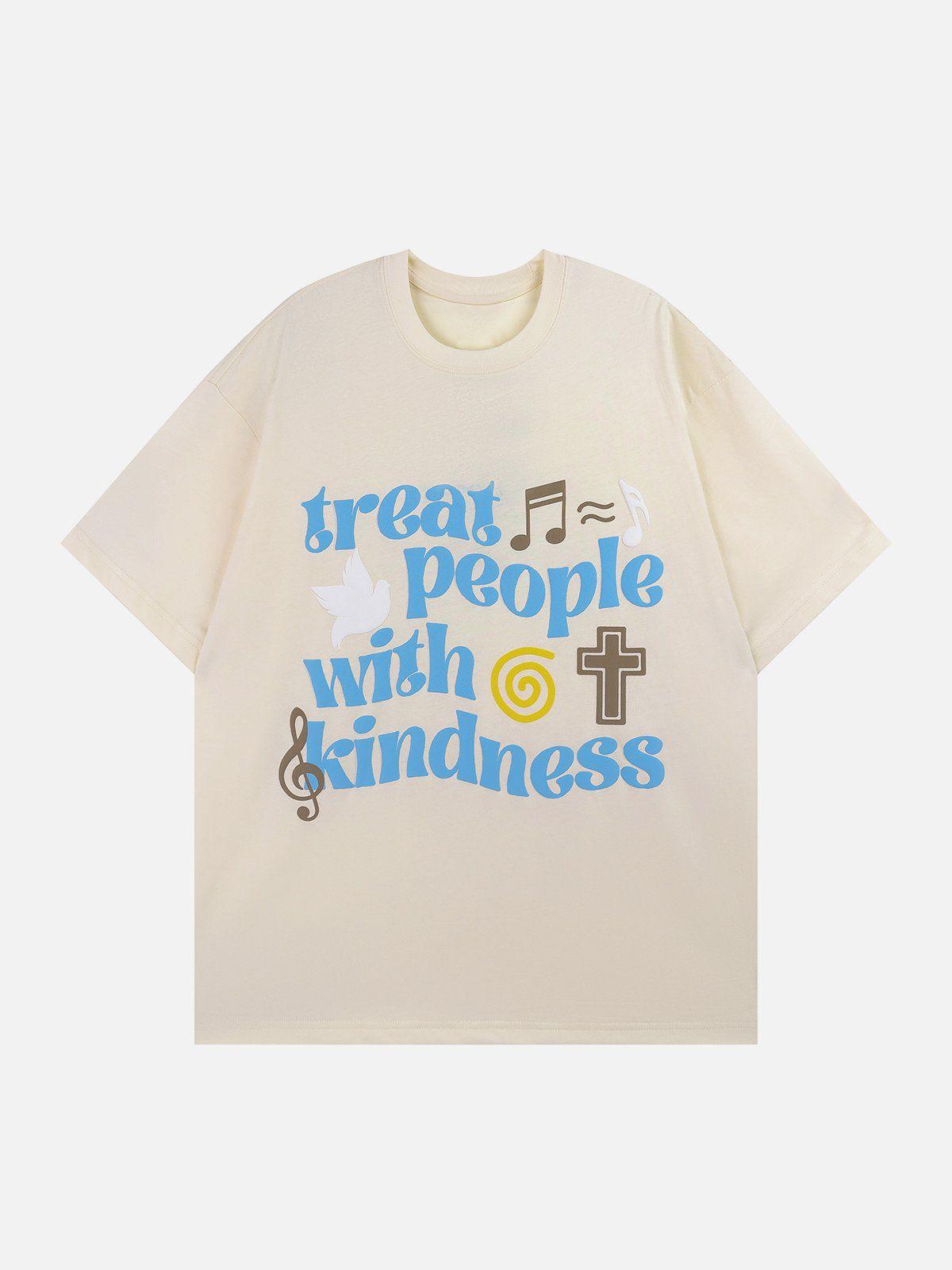 Sneakerland™ - Peace & Love Music Elements Print Tee - tntwear1