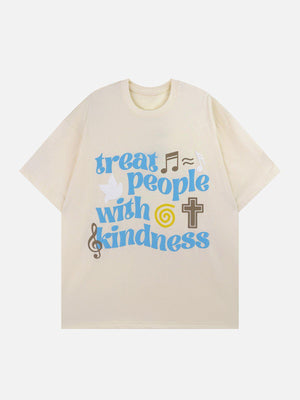 Sneakerland™ - Peace & Love Music Elements Print Tee - tntwear1