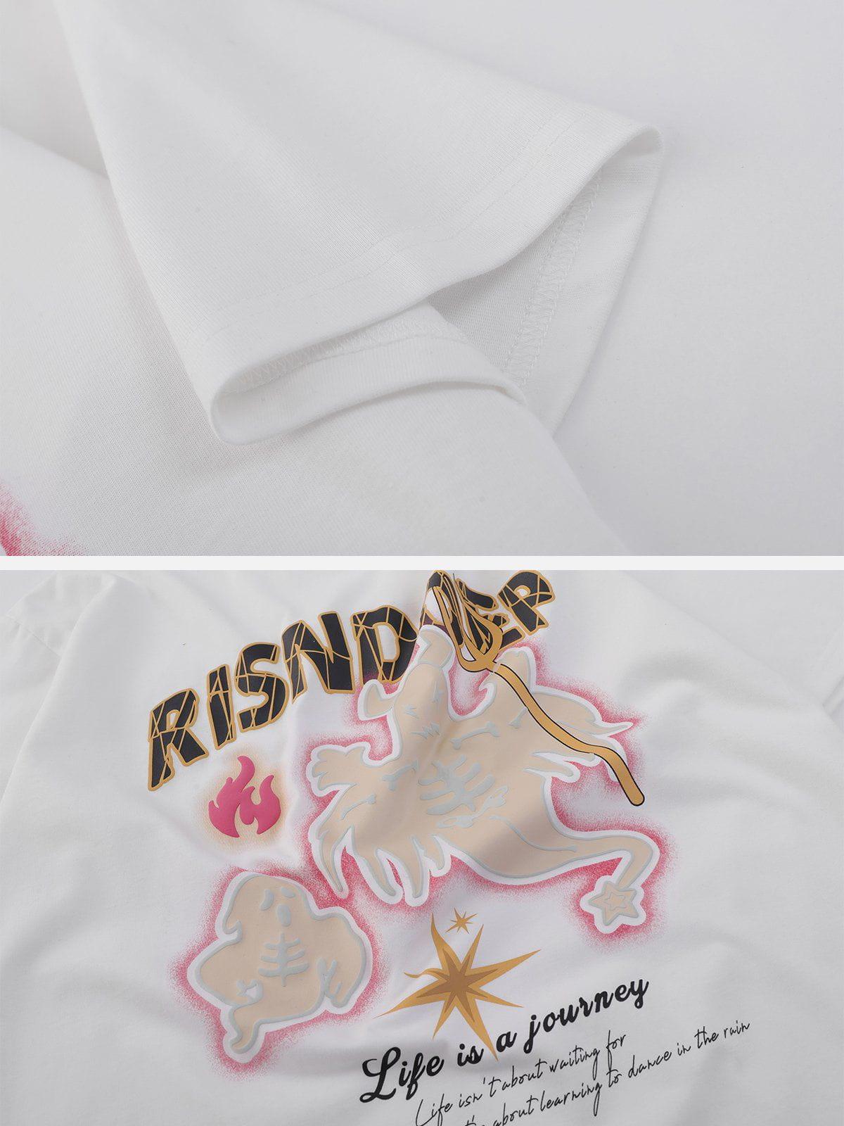 Sneakerland™ - RISNDOEP Letter Print Tee - tntwear1