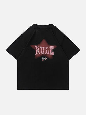 Sneakerland™ - RULE Lettering Embroidery Tee - tntwear1