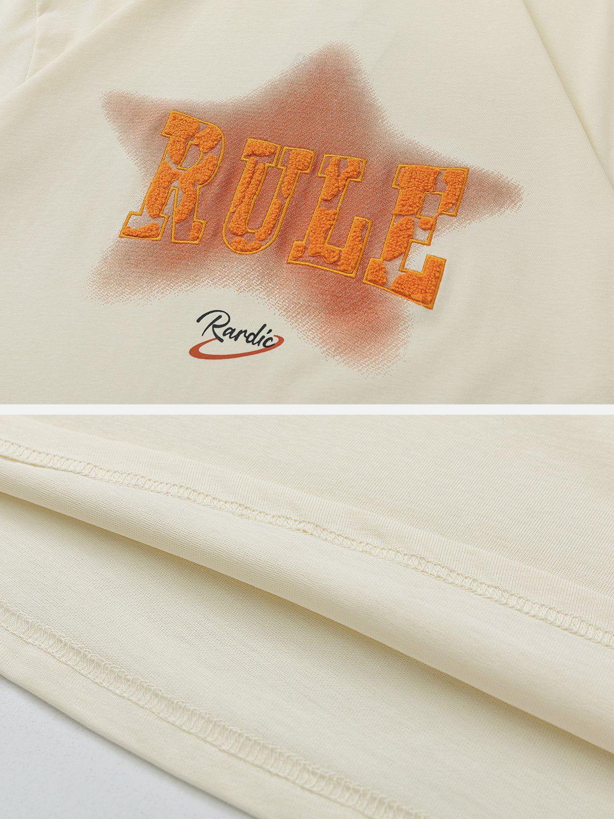 Sneakerland™ - RULE Lettering Embroidery Tee - tntwear1