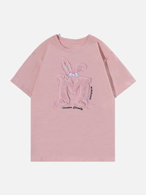 Sneakerland™ - Rabbit Ear Flocking Print Tee - tntwear1