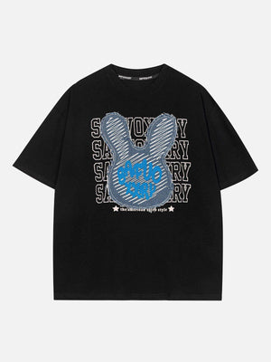 Sneakerland™ - Rabbit Embroidery Print Tee - tntwear1