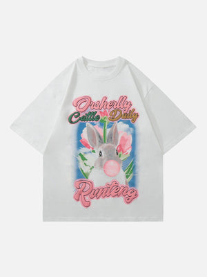 Sneakerland™ - Rabbit Letter Print Tee - tntwear1