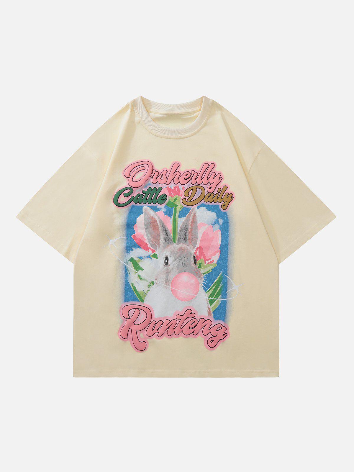 Sneakerland™ - Rabbit Letter Print Tee - tntwear1