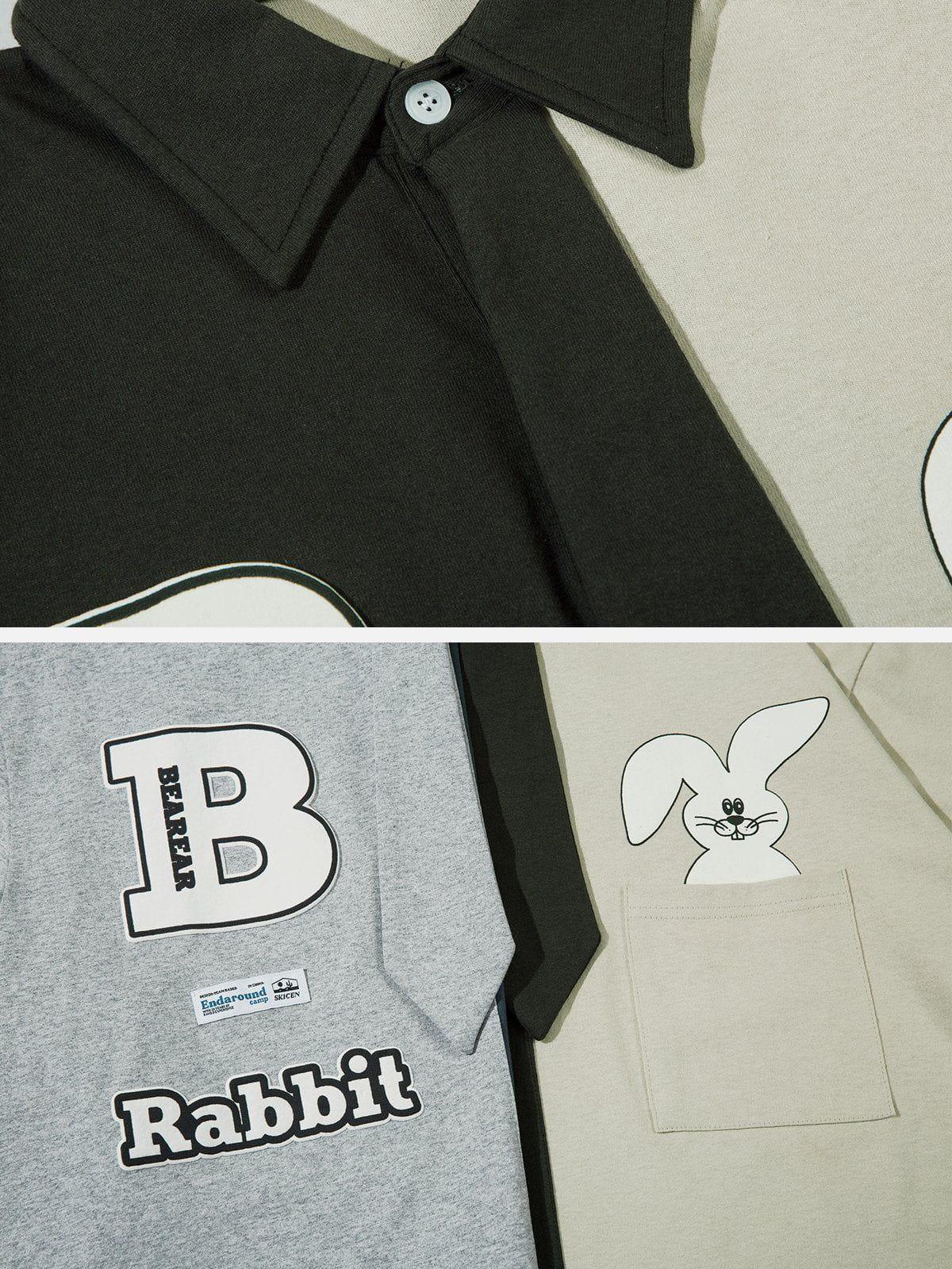 Sneakerland™ - Rabbit Letter Tie Polo Tee - tntwear1