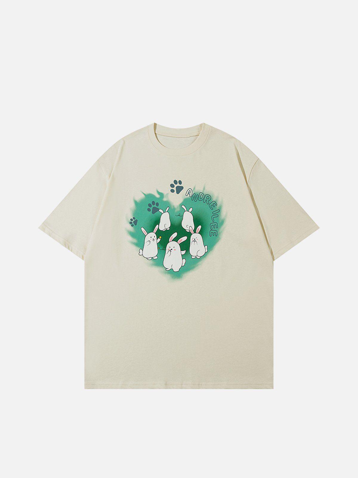 Sneakerland™ - Rabbit Print Heart Elements Tee - tntwear1