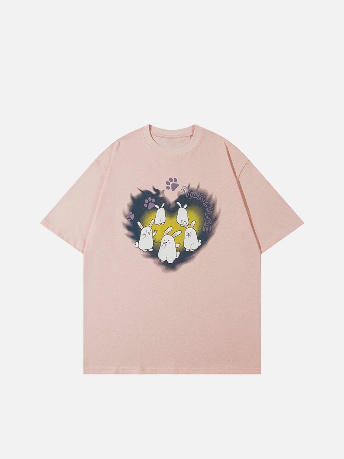 Sneakerland™ - Rabbit Print Heart Elements Tee - tntwear1