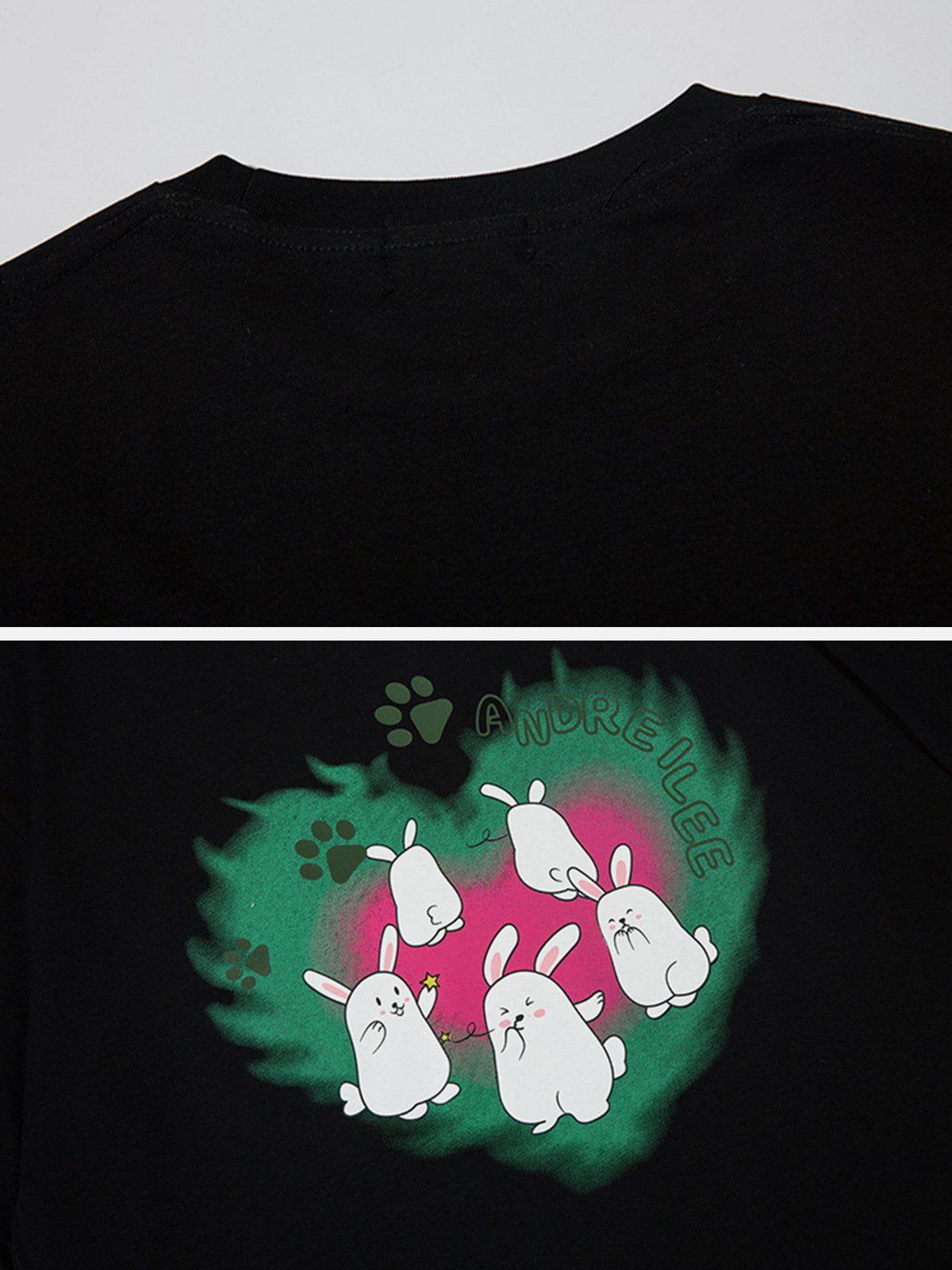 Sneakerland™ - Rabbit Print Heart Elements Tee - tntwear1