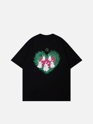 Sneakerland™ - Rabbit Print Heart Elements Tee - tntwear1