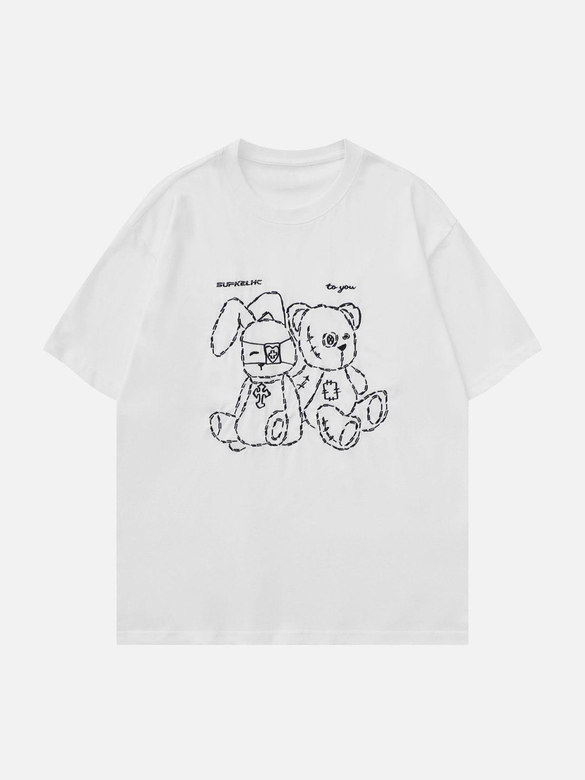 Sneakerland™ - Rabbit and Bear Print Tee - tntwear1