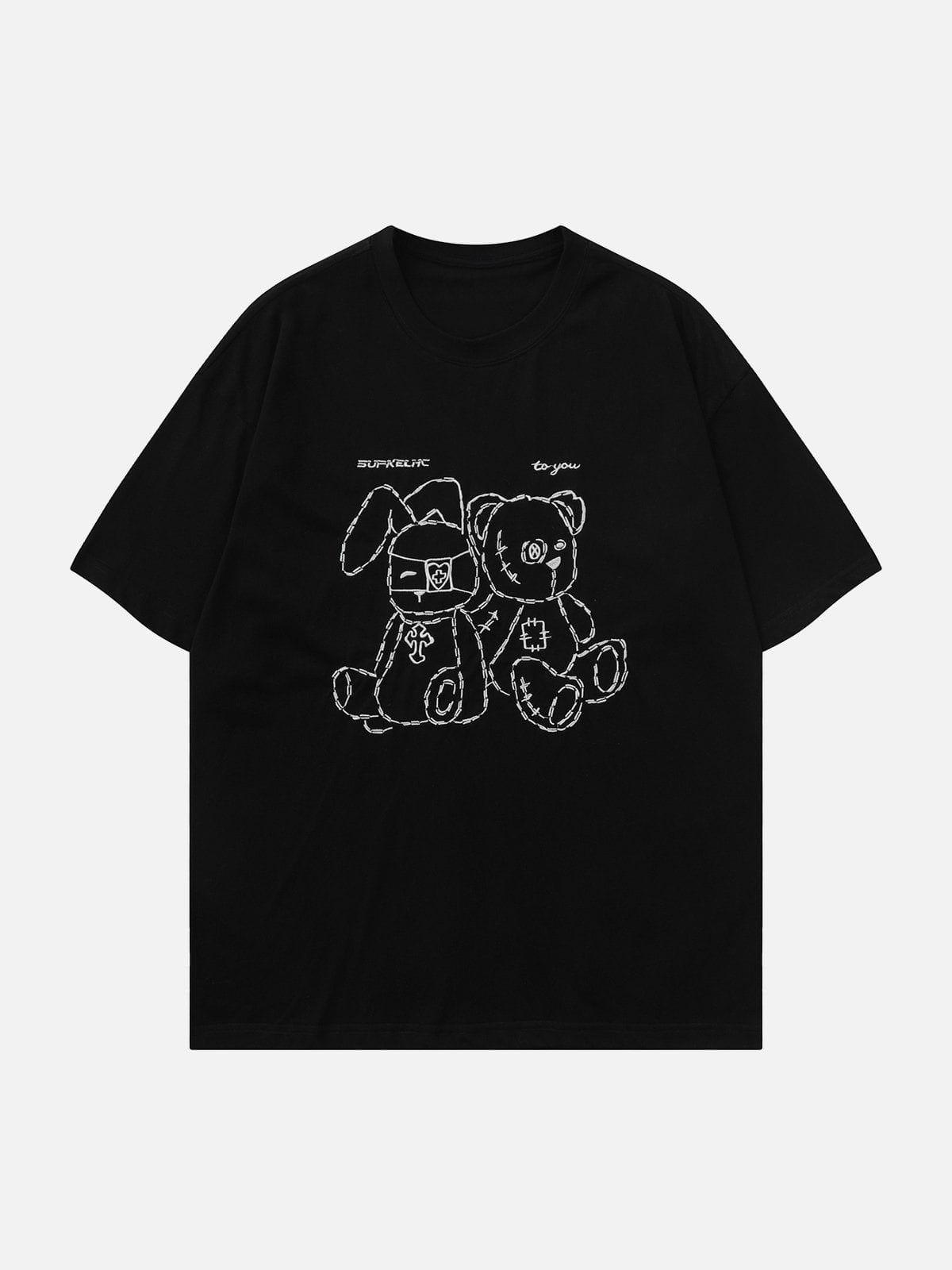 Sneakerland™ - Rabbit and Bear Print Tee - tntwear1