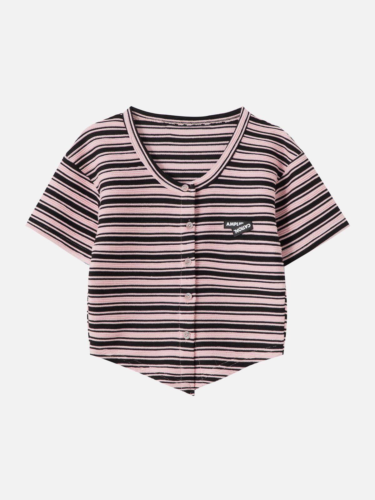 Sneakerland™ - Rubber Stamp Stripe Print Tee - tntwear1