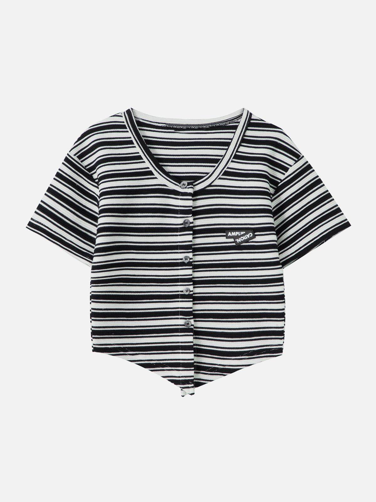 Sneakerland™ - Rubber Stamp Stripe Print Tee - tntwear1