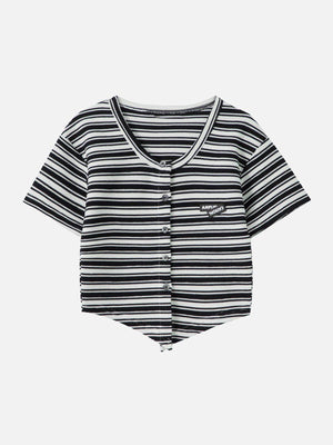 Sneakerland™ - Rubber Stamp Stripe Print Tee - tntwear1