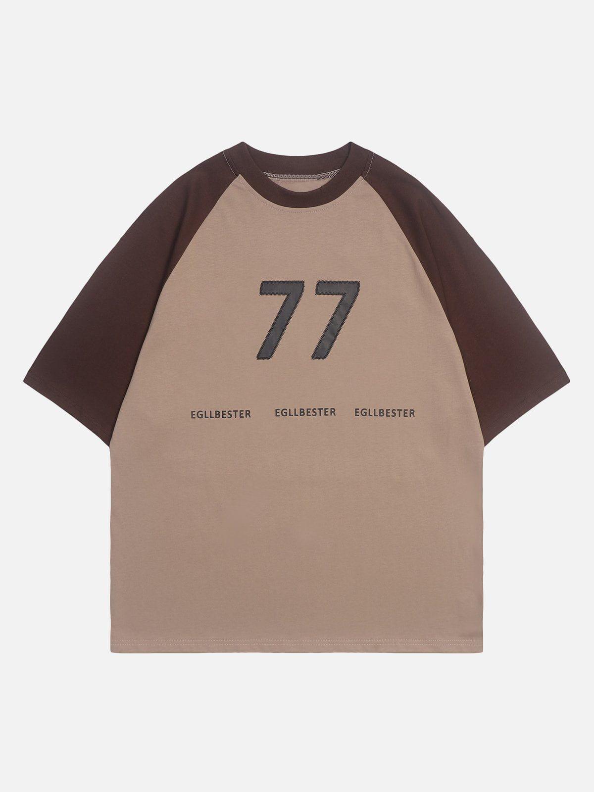 Sneakerland™ - Seventy - Seven Applique Embroidery Patchwork Tee - tntwear1