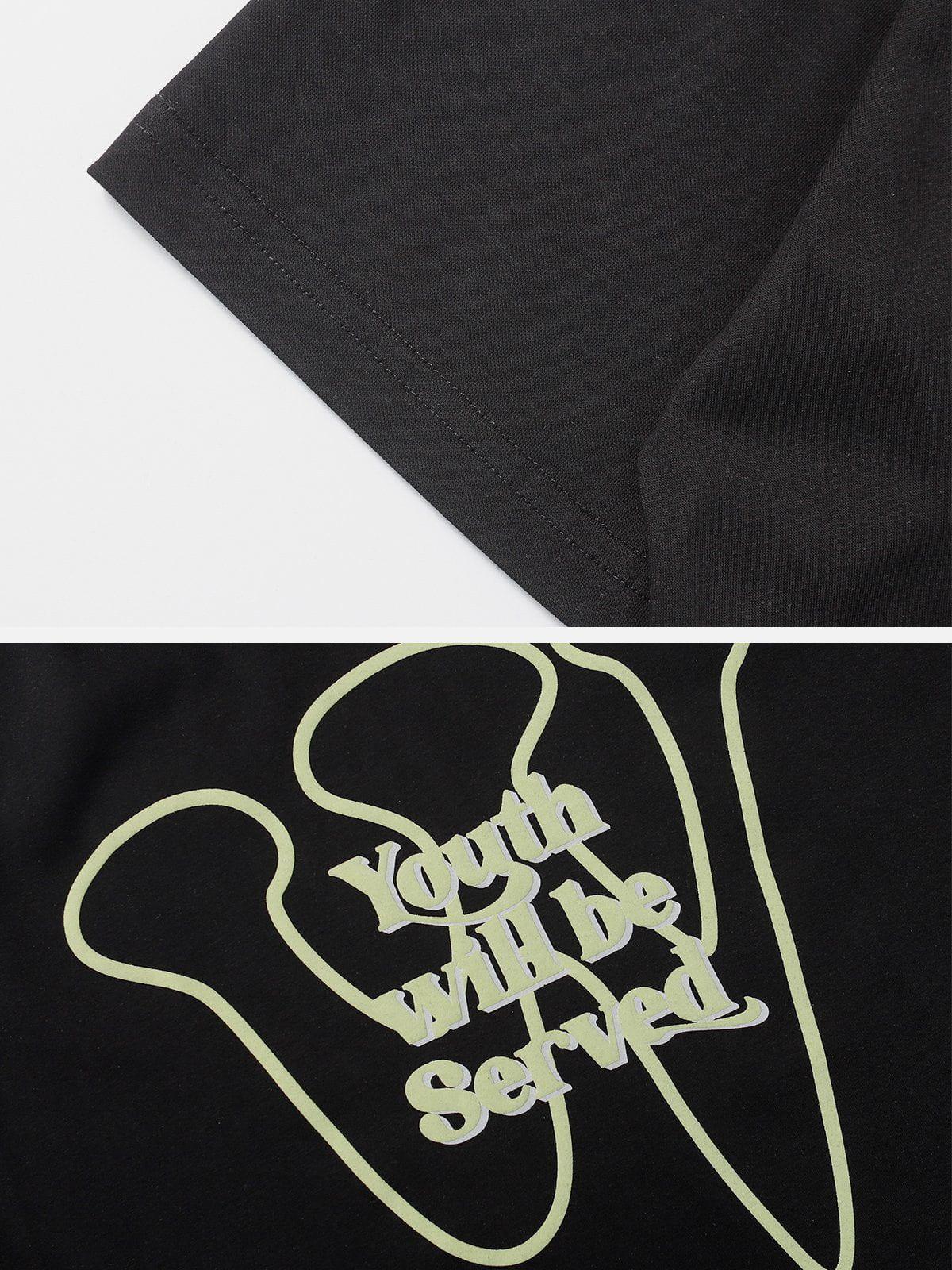 Sneakerland™ - Simple Foam Letter Print Tee - tntwear1