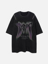 Sneakerland™ - Smudged Letter Print Zip Tee - tntwear1