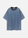 Sneakerland™ - Solid Embroidery Lettter Tee - tntwear1