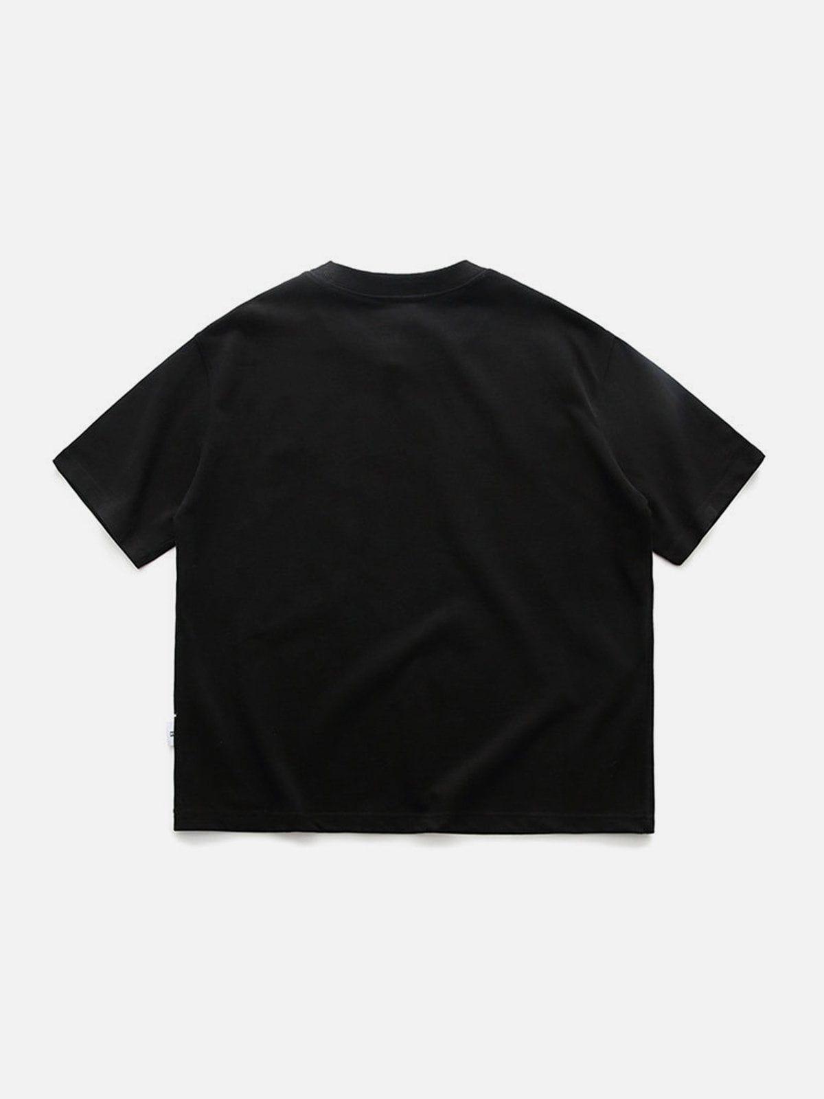 Sneakerland™ - Solid Embroidery Semicircle Letter Tee - tntwear1